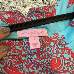 Lilly Pulitzer Blue and Red Floral Dress